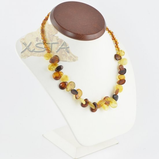 Genuine Amber necklaces polished leaves